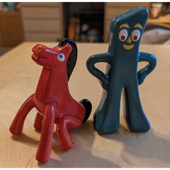 Unbranded Other - 🎃Vintage Rare Gumby and Pokey Ceramic Salt and Pepper Shakers